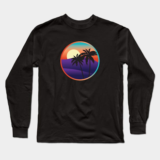 Gradient Palms Long Sleeve T-Shirt by Aurver